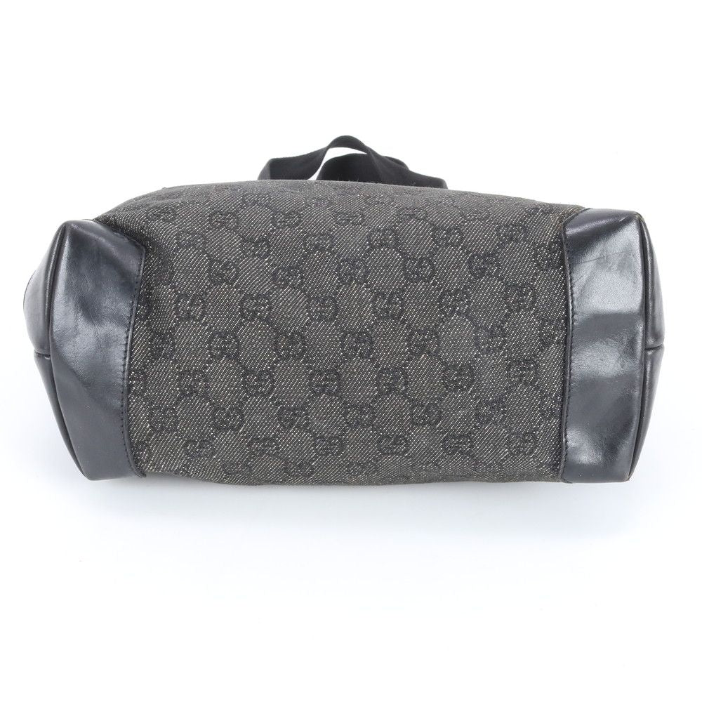 Gucci GG Canvas Leather Tote Shoulder Black — view 5