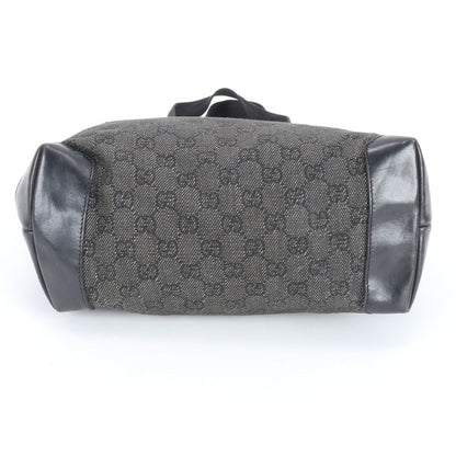 Gucci GG Canvas Leather Tote Shoulder Black — view 5