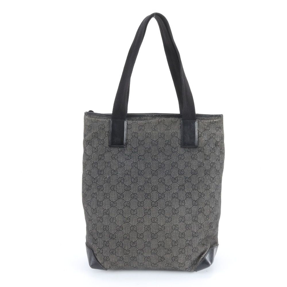 Gucci GG Canvas Leather Tote Shoulder Black — view 3