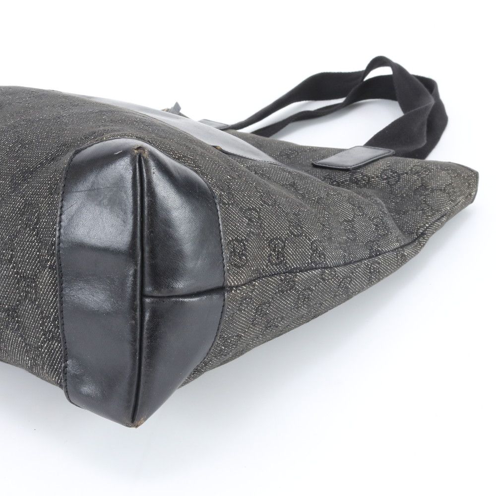 Gucci GG Canvas Leather Tote Shoulder Black — view 4