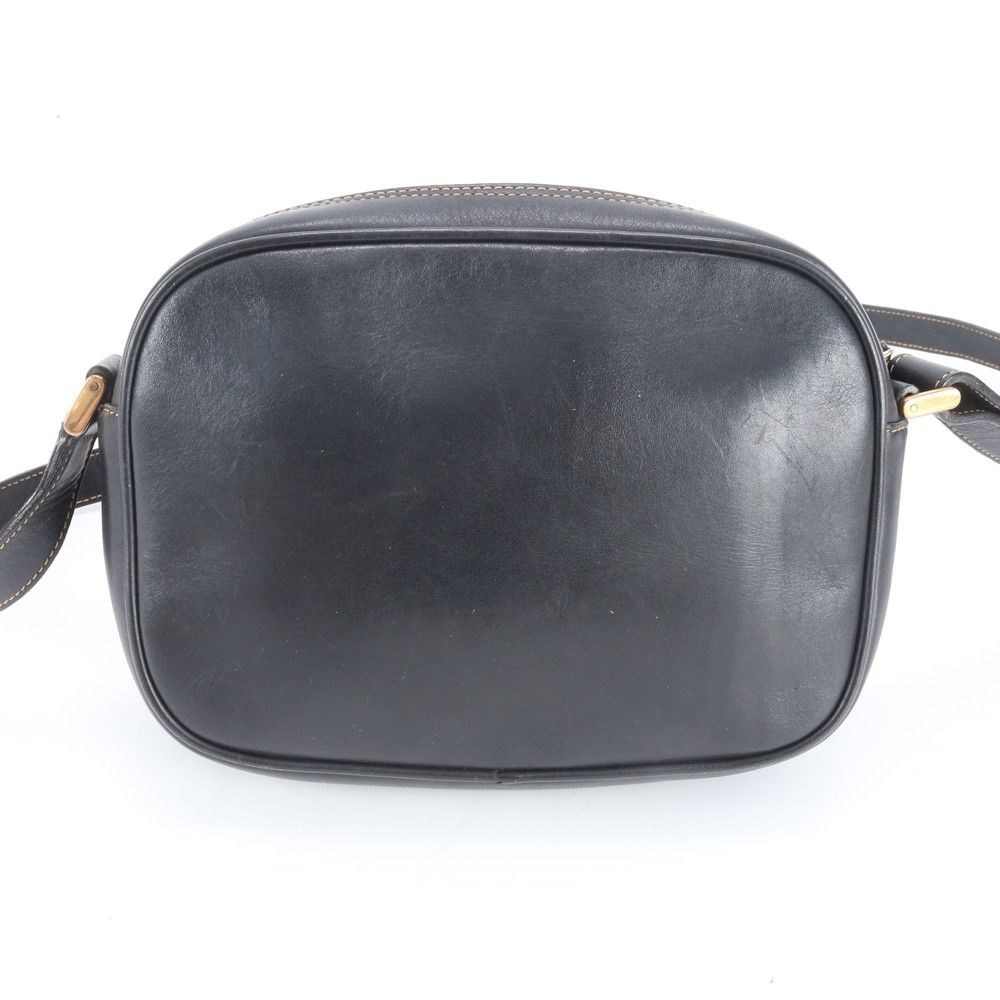 Gucci Vintage Leather Shoulder Bag Crossbody Black Brown — view 3