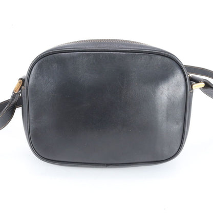 Gucci Vintage Leather Shoulder Bag Crossbody Black Brown — view 3