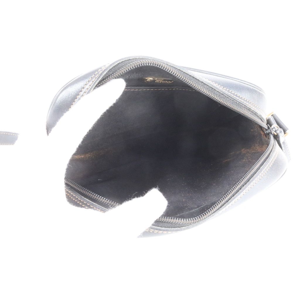 Gucci Vintage Leather Shoulder Bag Crossbody Black Brown — view 7