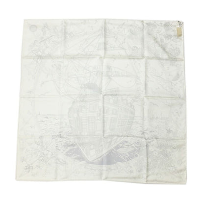Hermes Heaven Carre 90 Herms Flagship White Silk 100% Scarf — view 6