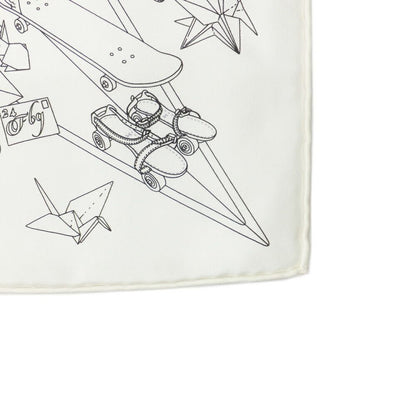 Hermes Heaven Carre 90 Herms Flagship White Silk 100% Scarf — view 4