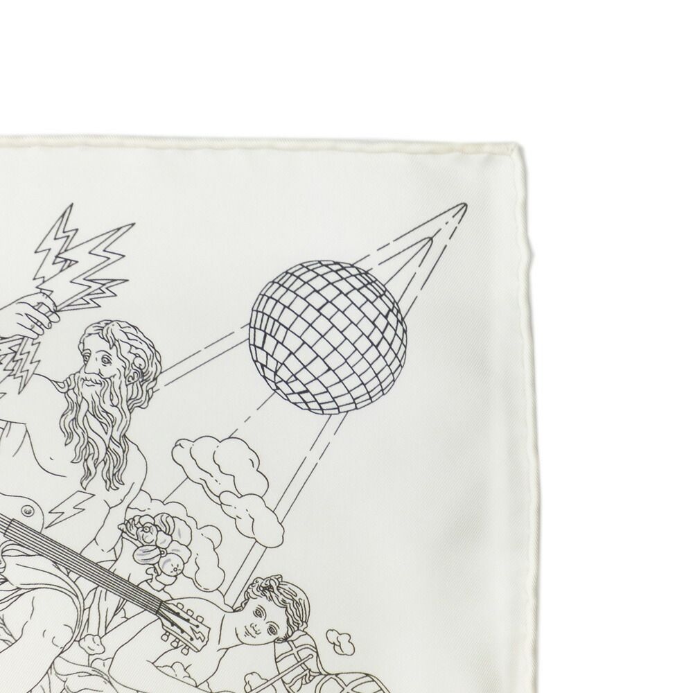 Hermes Heaven Carre 90 Herms Flagship White Silk 100% Scarf — view 3