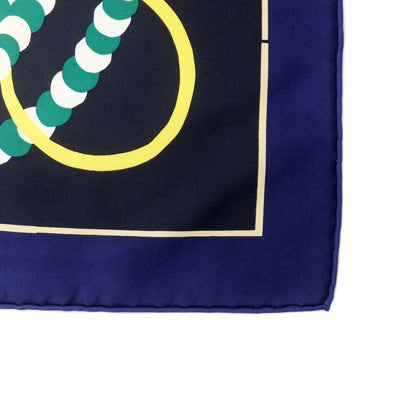 Hermes Heaven Carre 90 Silla Gaucho's Saddle Marine Navy Scarf — view 4