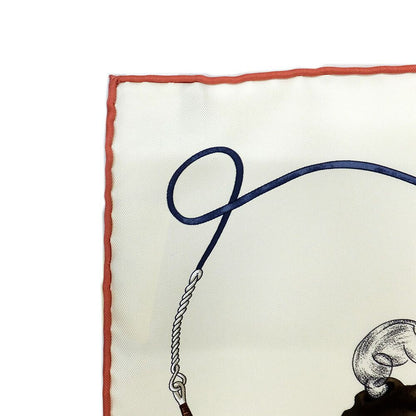 Hermes Heaven Carre 90 Grand Galop White Brown Scarf — view 2