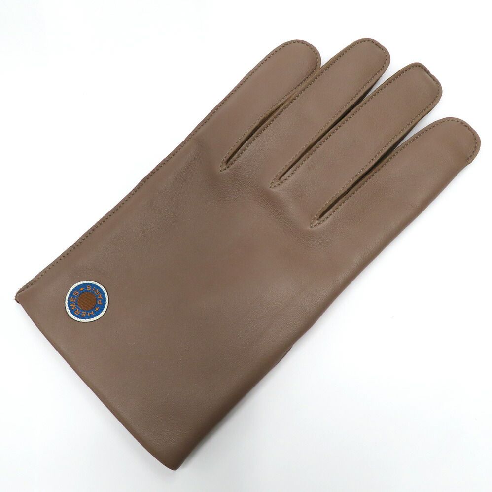 Hermes Gloves Beige Lambskin 9 Initial — view 5