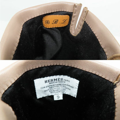 Hermes Gloves Beige Lambskin 9 Initial — view 8