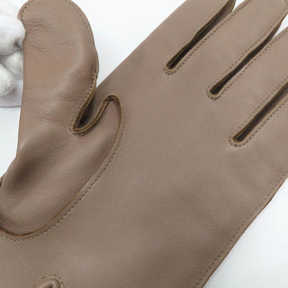 Hermes Gloves Beige Lambskin 9 Initial — view 6