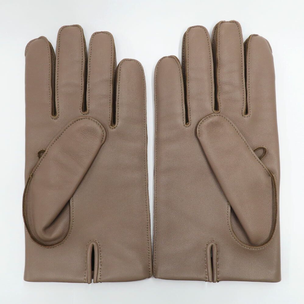 Hermes Gloves Beige Lambskin 9 Initial — view 2