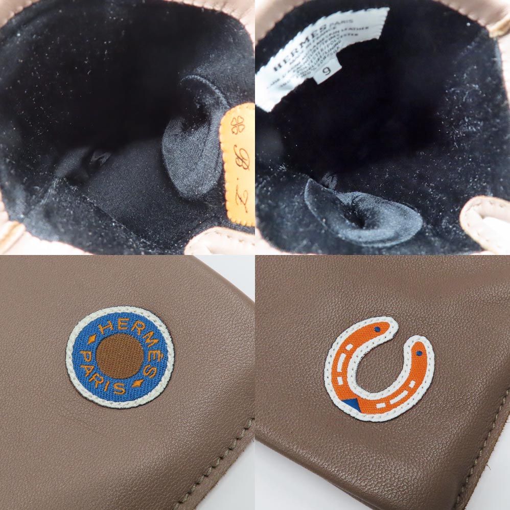 Hermes Gloves Beige Lambskin 9 Initial — view 9
