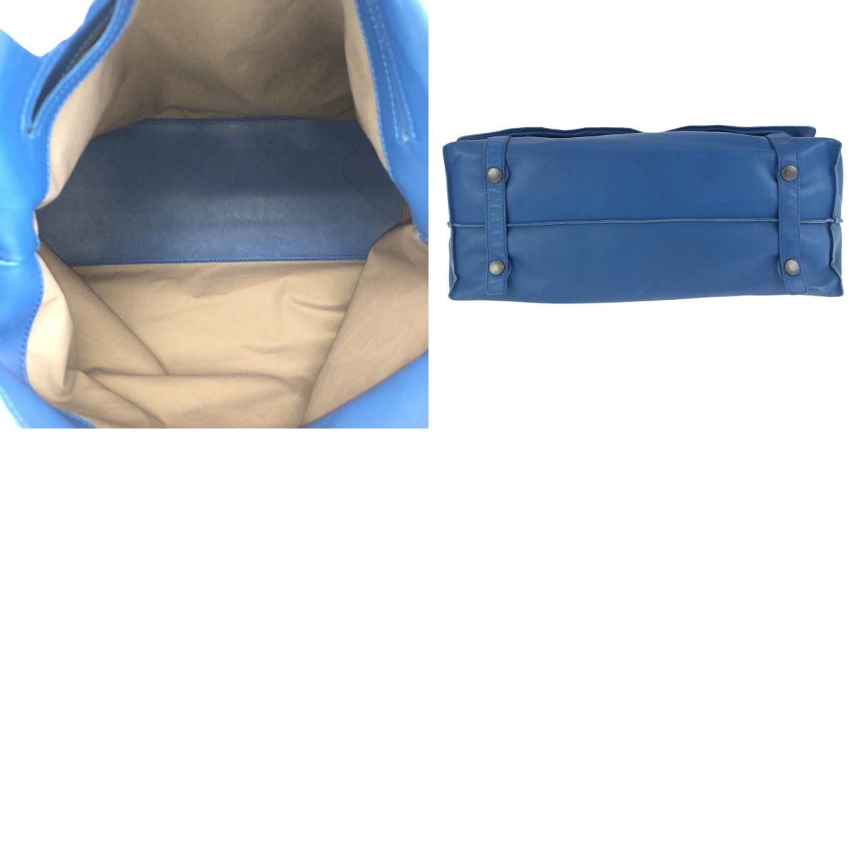 Bottega Veneta Blue Leather Shoulder Bag — view 9