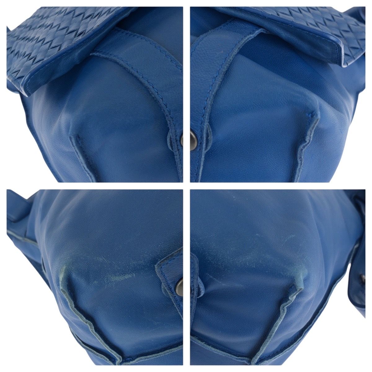 Bottega Veneta Blue Leather Shoulder Bag — view 3