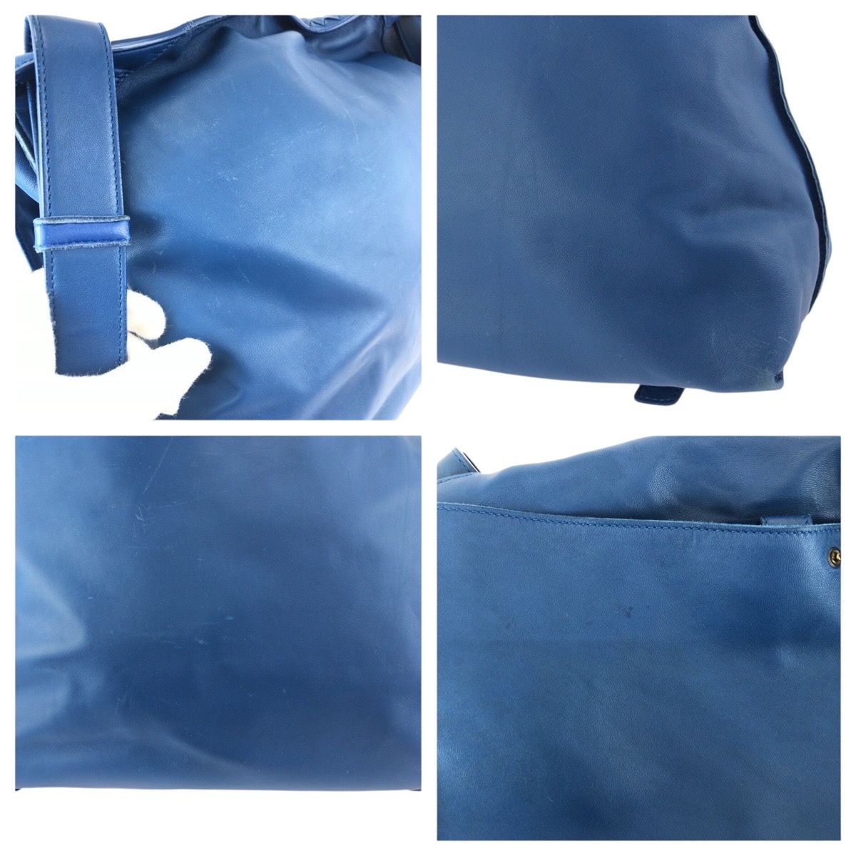 Bottega Veneta Blue Leather Shoulder Bag — view 6