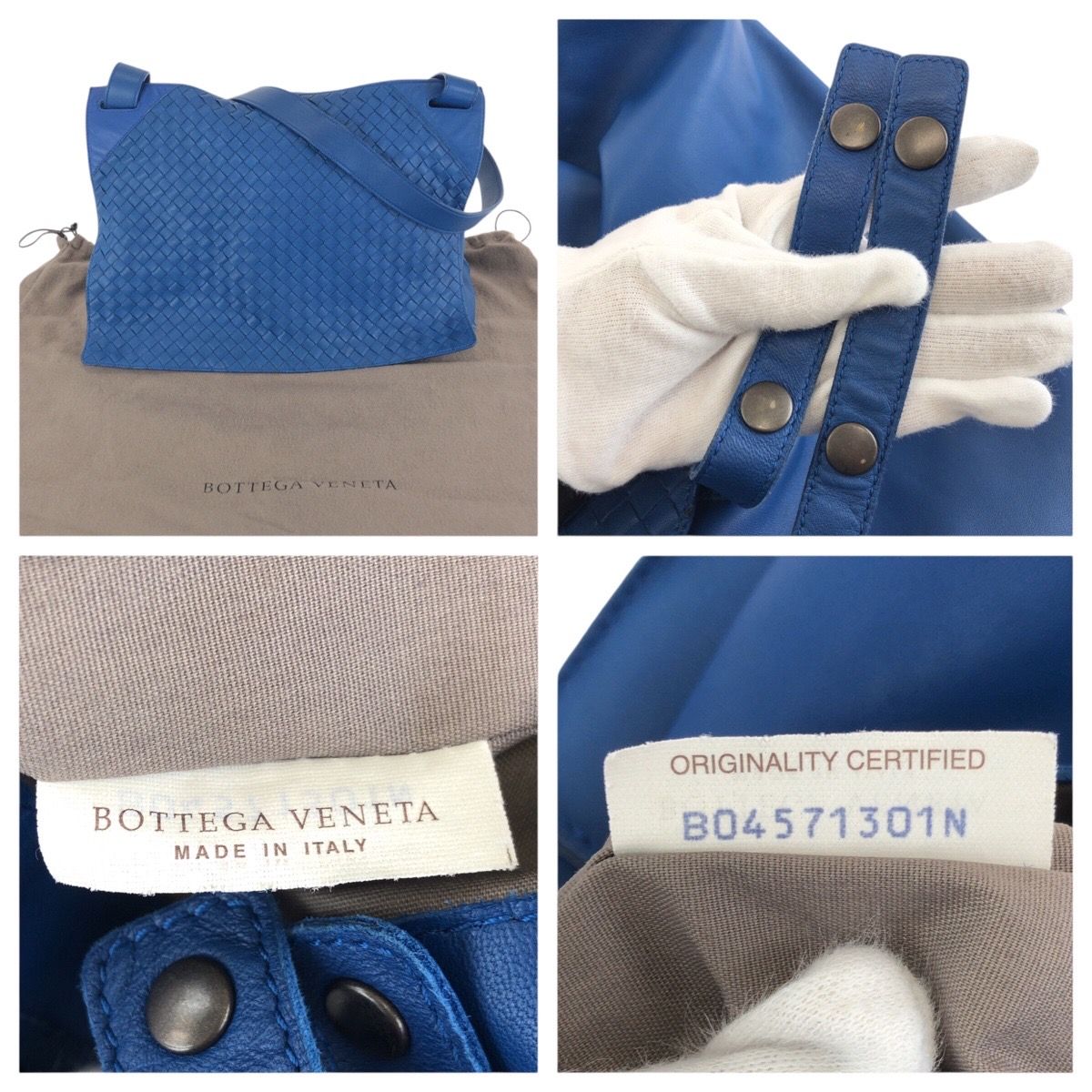 Bottega Veneta Blue Leather Shoulder Bag — view 4