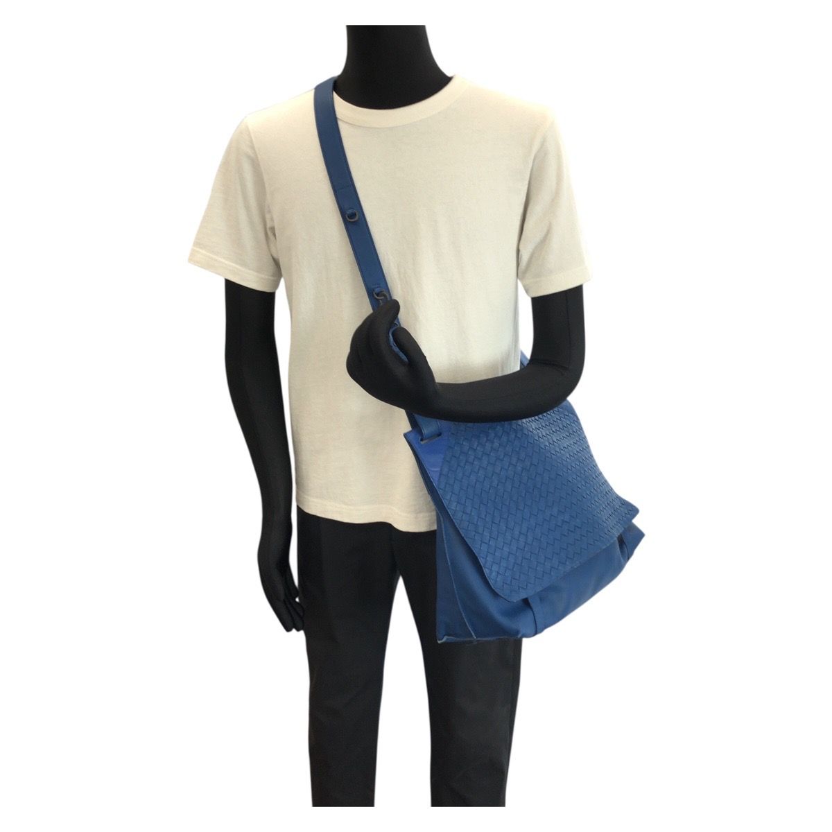 Bottega Veneta Blue Leather Shoulder Bag — view 7
