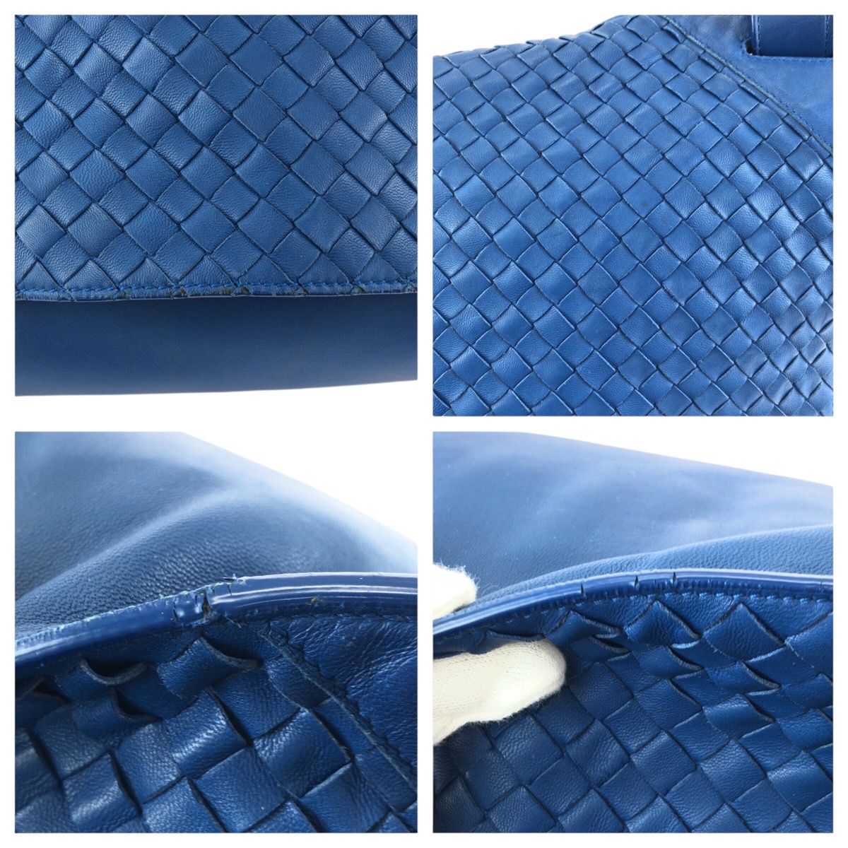 Bottega Veneta Blue Leather Shoulder Bag — view 5