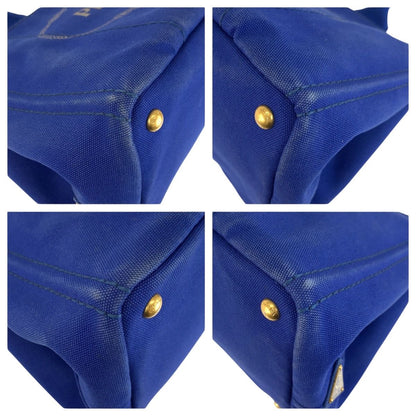 Prada Canapa Tote Blue Canvas — view 4