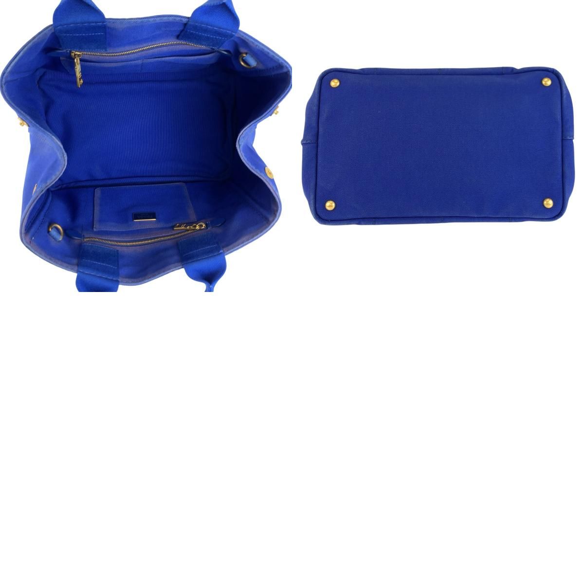 Prada Canapa Tote Blue Canvas — view 9
