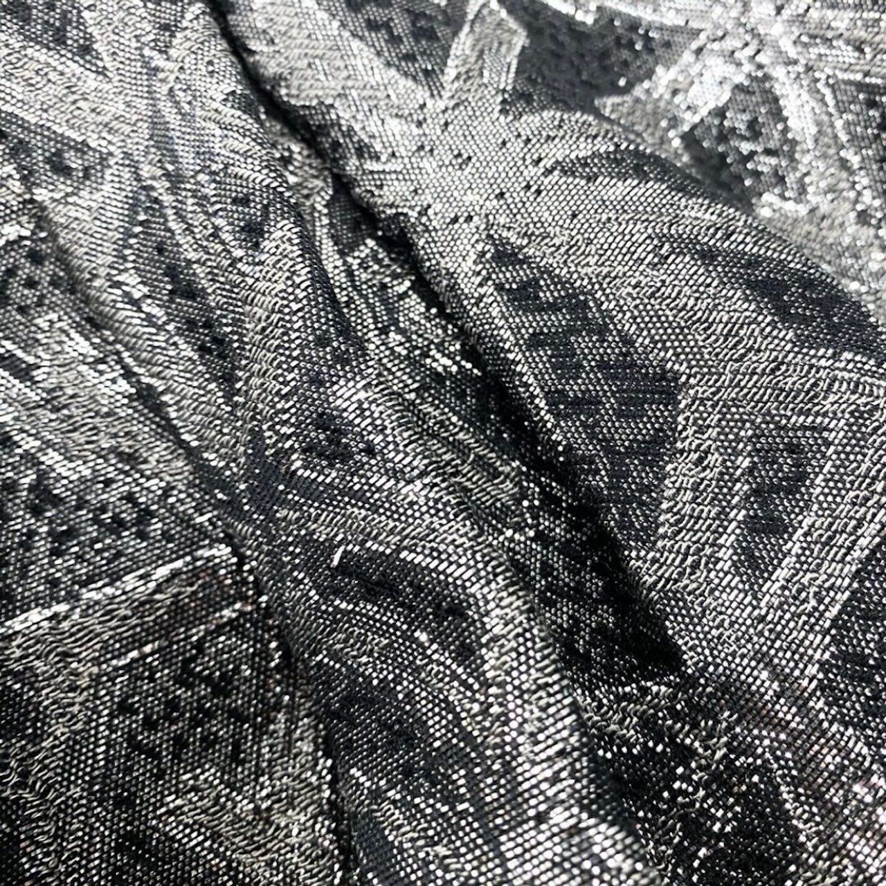 Dior Vintage Silver Silk Jacket Peplum All Over Pattern — view 6