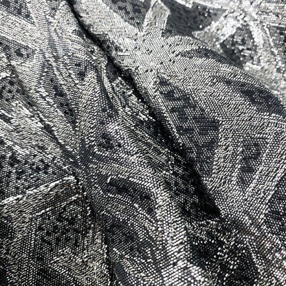 Dior Vintage Silver Silk Jacket Peplum All Over Pattern — view 6