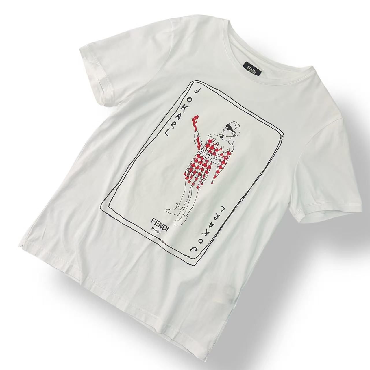 Fendi Top Jokarl Print T-Shirt White Cotton