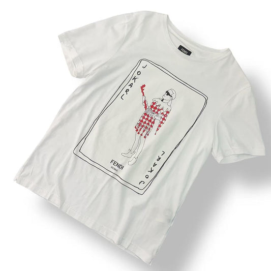 Fendi Top Jokarl Print T-Shirt White Cotton