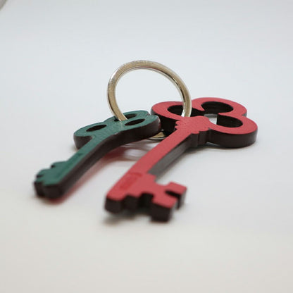Hermes Ten Petit Ash Key Charm Red Black Green Bag Leather Key Ring — view 3