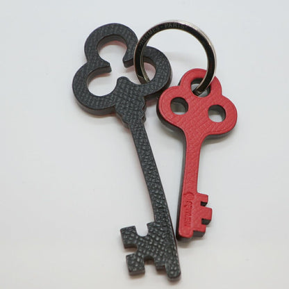 Hermes Ten Petit Ash Key Charm Red Black Green Bag Leather Key Ring — view 2