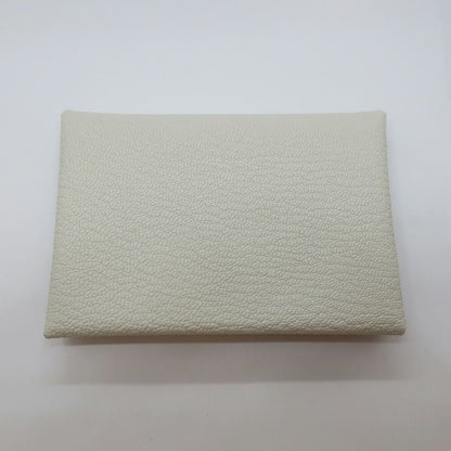 Hermes Heaven Calvidu Duo Chevre Coin Purse Card Case Silver Manufactured Around — view 2