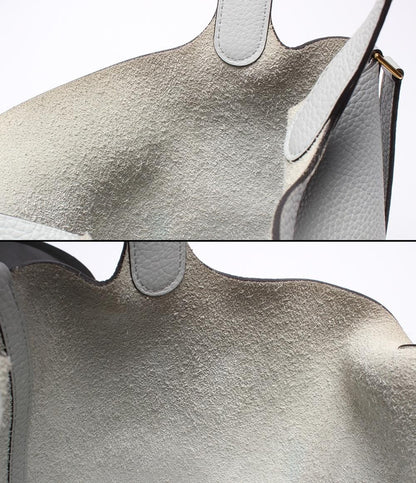 Hermes Handbag Silver Taurillon Clemence Picotin Lock PM — view 6