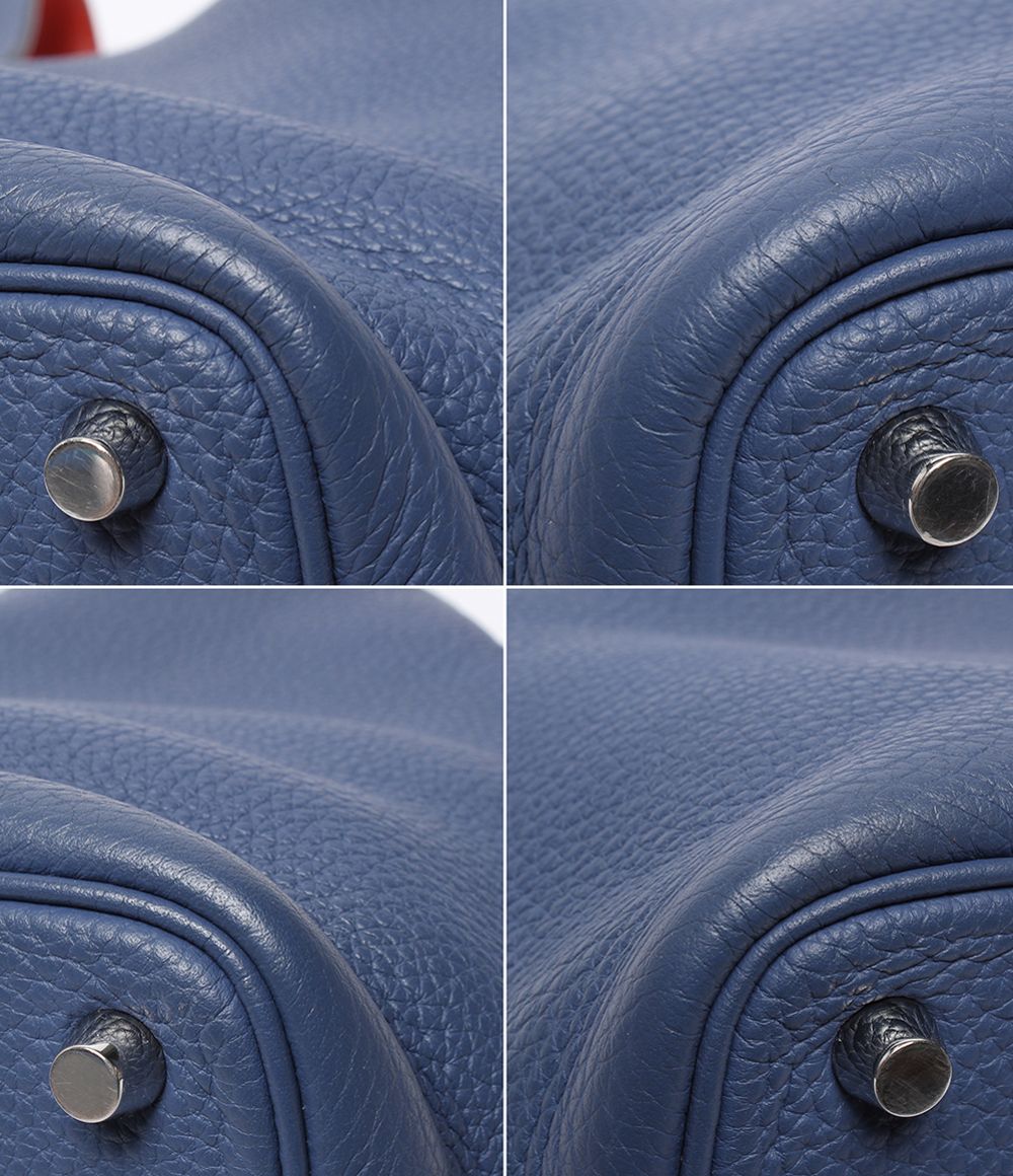 Hermes Handbag Silver Blue Capucines Taurillon Clemence — view 5