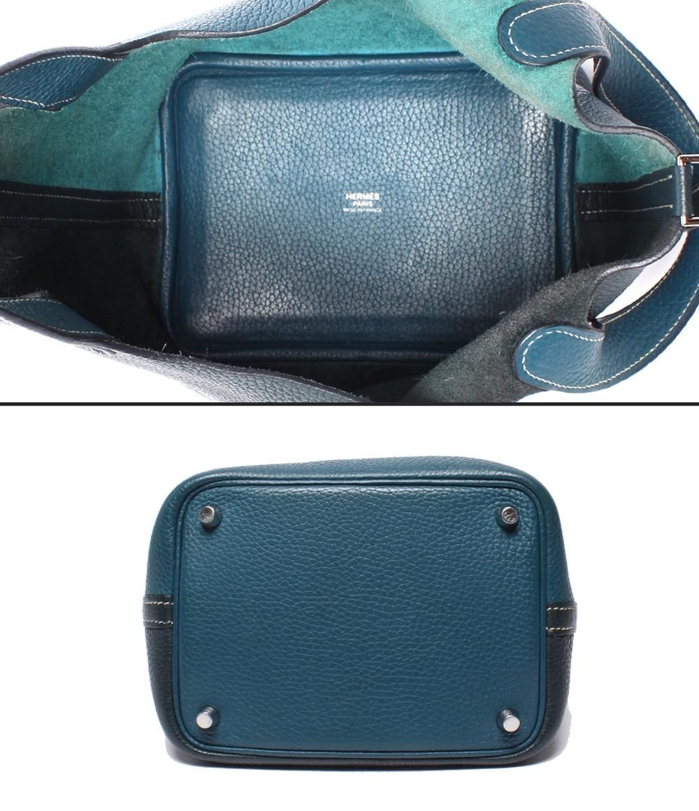 Hermes Handbag Silver Taurillon Clemence Picotin Lock PM Kazak — view 3