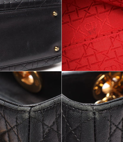 Dior 2-Way Shoulder Bag Dio Cannage LadyChristian — view 9