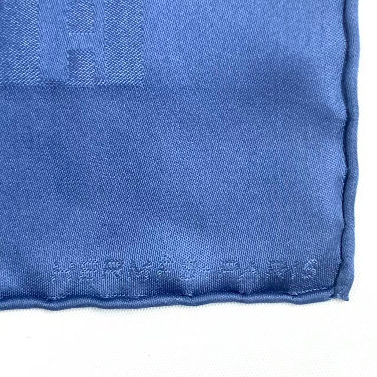 Hermes Carre Grand Seychelles Pocket Chief Blue Scarf — view 7