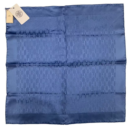 Hermes Carre Grand Seychelles Pocket Chief Blue Scarf