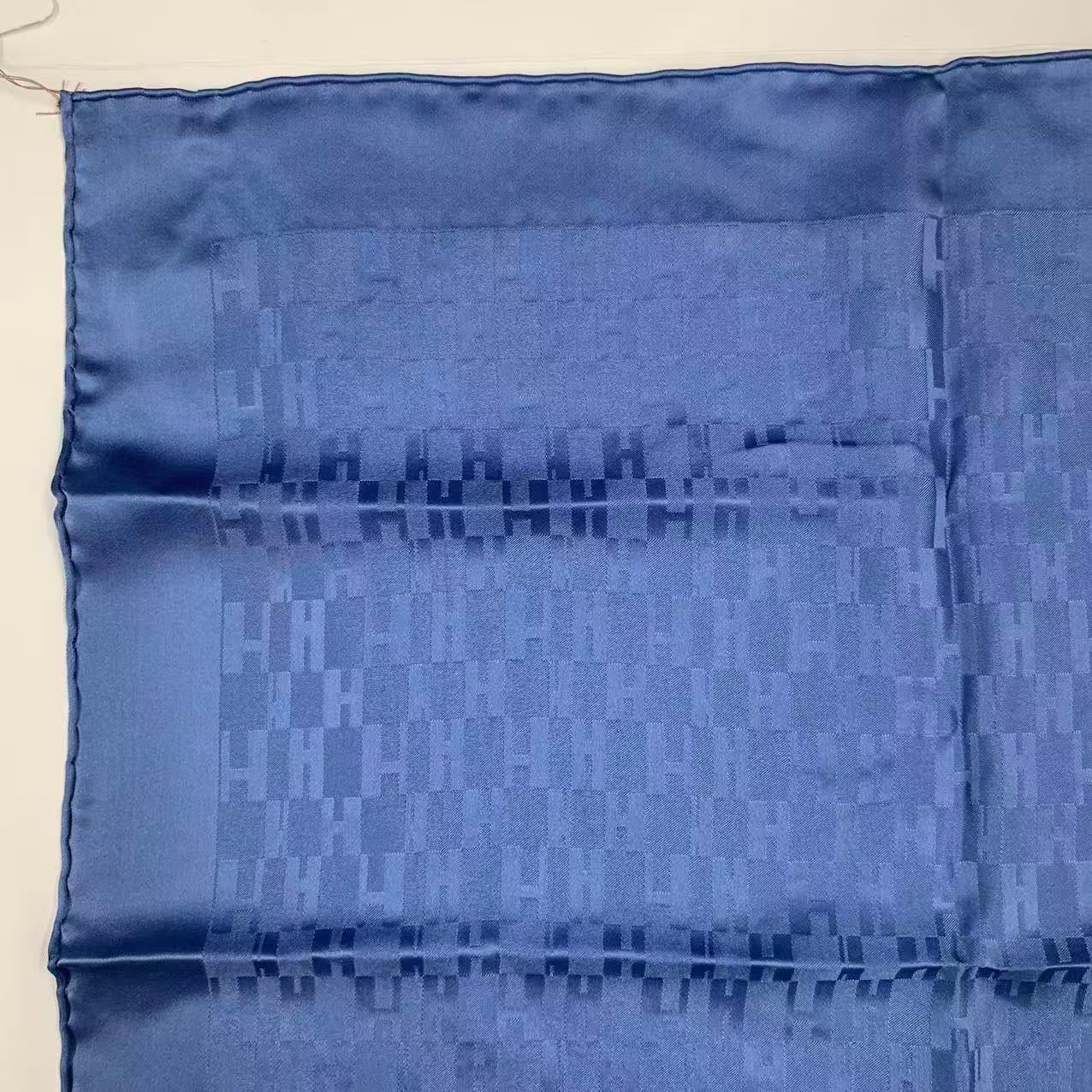 Hermes Carre Grand Seychelles Pocket Chief Blue Scarf — view 5