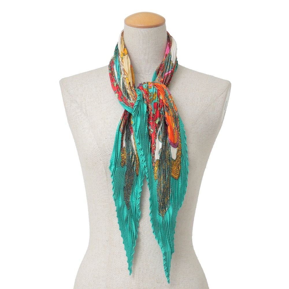 Hermes Art Des Steppes Carre Plisse Scarf Shawl