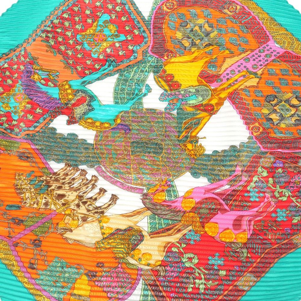 Hermes Art Des Steppes Carre Plisse Scarf Shawl — view 5