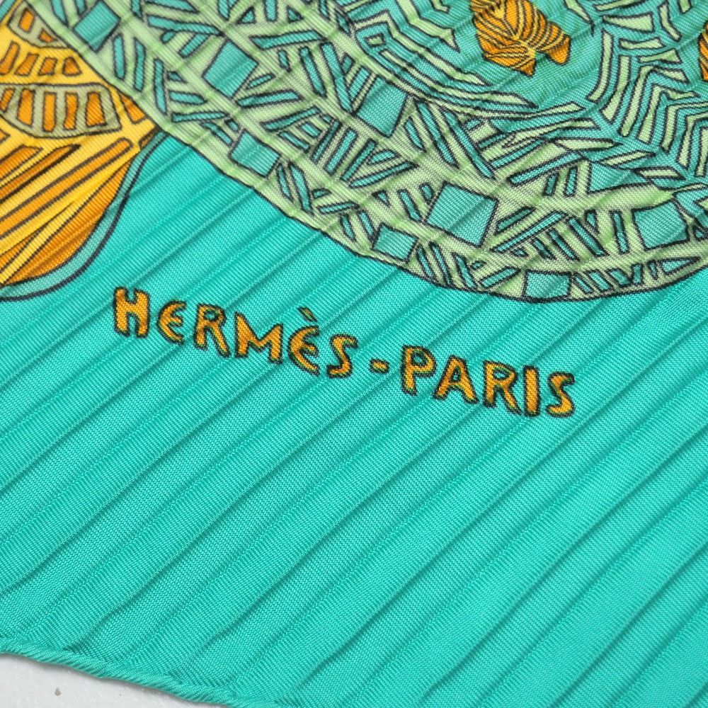 Hermes Art Des Steppes Carre Plisse Scarf Shawl — view 7