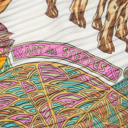 Hermes Art Des Steppes Carre Plisse Scarf Shawl — view 6