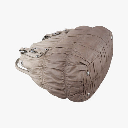 Prada the Brown Beige Lambskin Messenger Bag — view 7