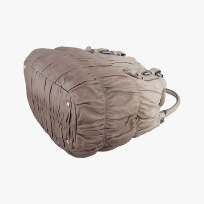 Prada the Brown Beige Lambskin Messenger Bag — view 6