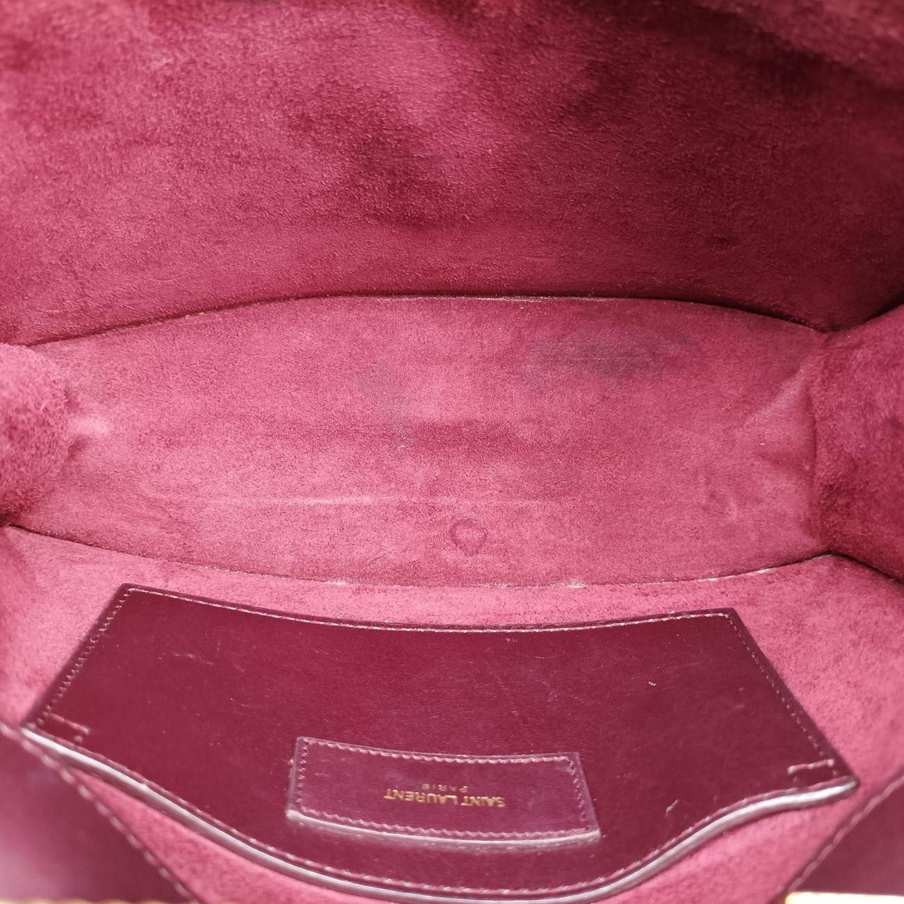 Saint Laurent Yves Red Leather Messenger Bag — view 9