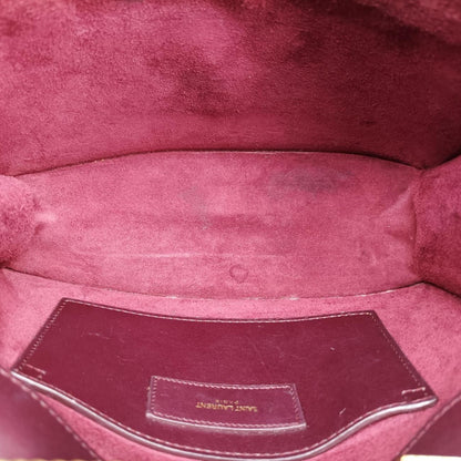 Saint Laurent Yves Red Leather Messenger Bag — view 9