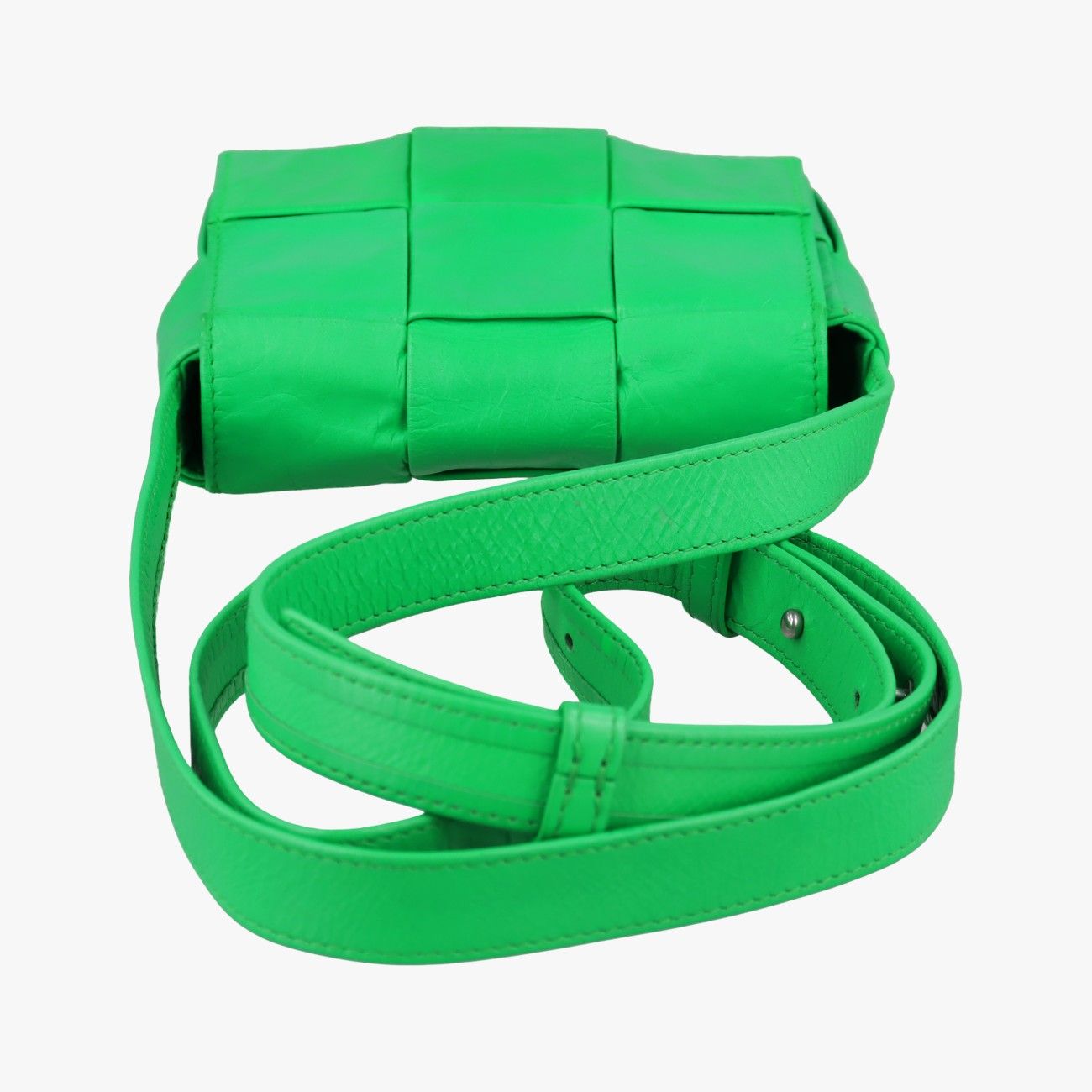 Bottega Veneta Green Leather Messenger Bag — view 8