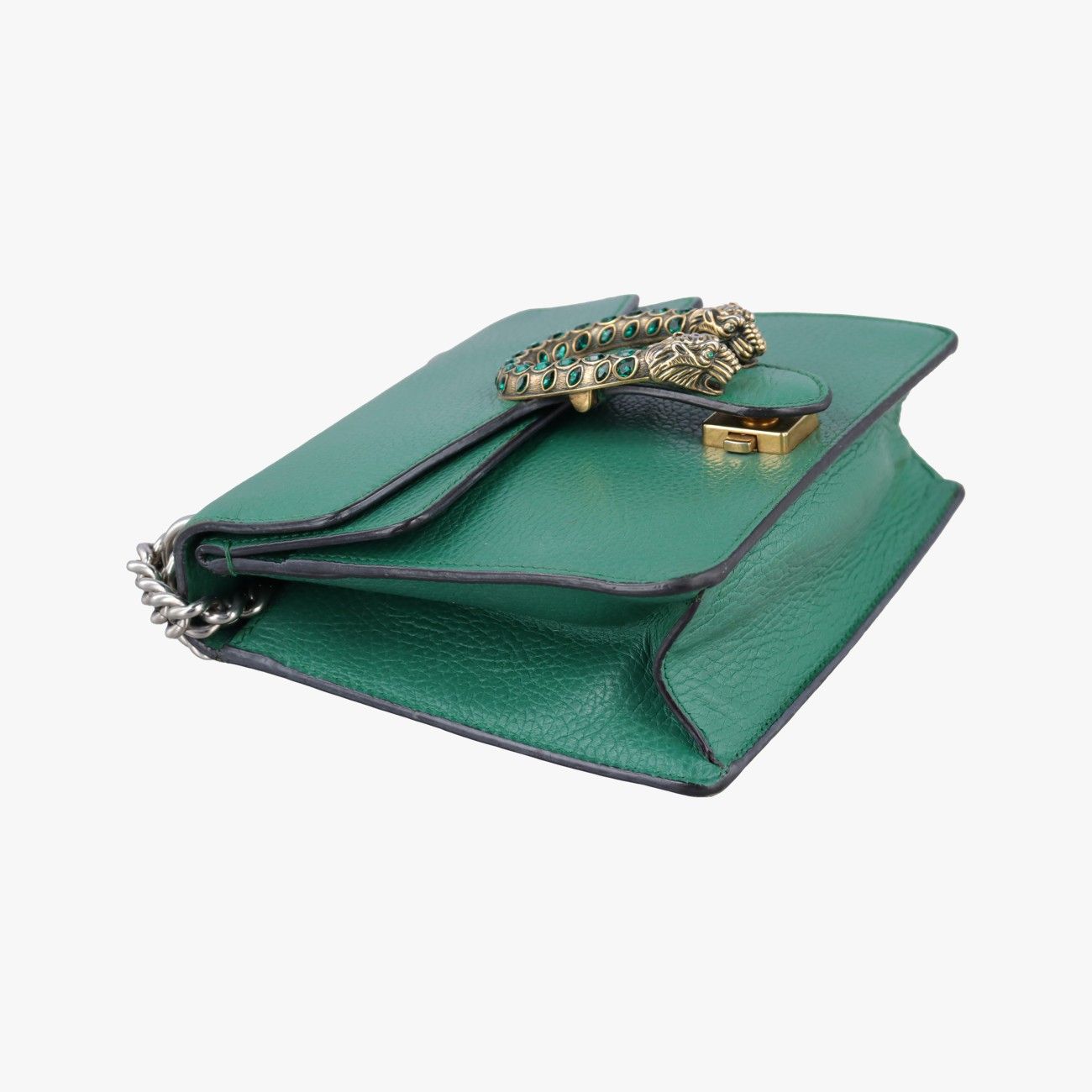Gucci Green Leather Messenger Bag — view 5