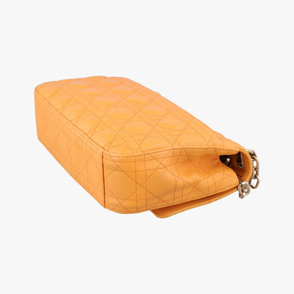 Dior Dio Cannage Yellow Lambskin Messenger Bag — view 6